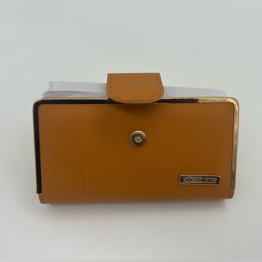 Michael Kors Brown Wallet with Gold Accents